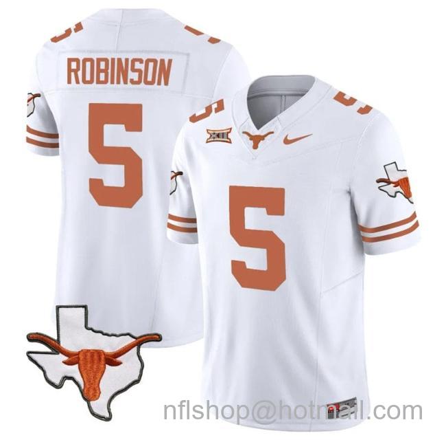 Men's Bijan Robinson Jersey #5 Texas Longhorn Vapor Limited College Football White