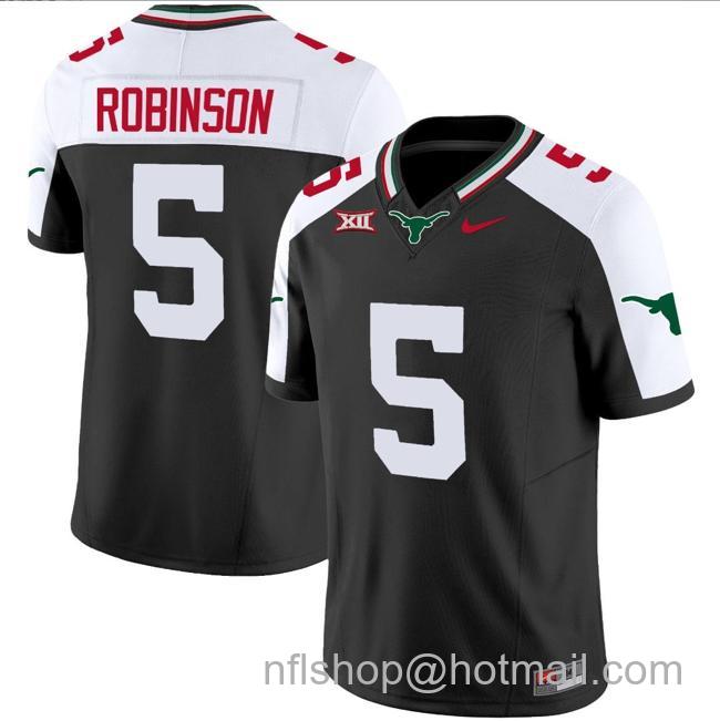 Men's Bijan Robinson Jersey #5 Texas Longhorns Mexico Vapor College Football Black Alternate