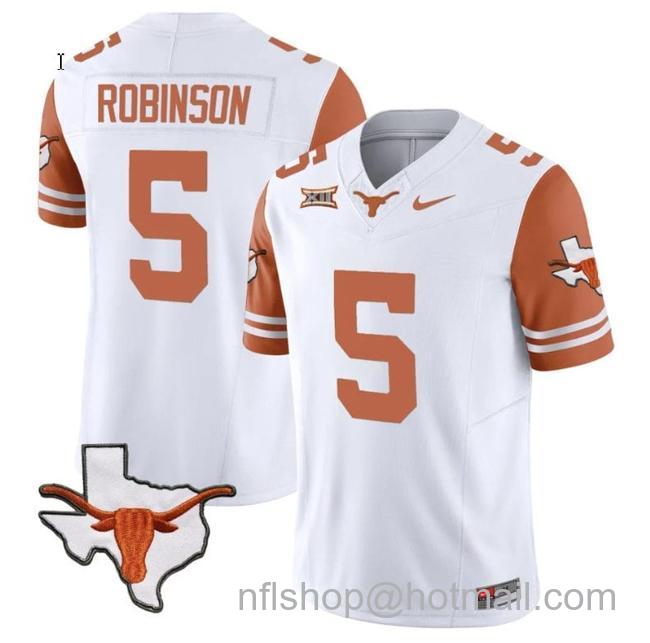 Men's Bijan Robinson Jersey #5 Texas Longhorn Vapor Limited College Football Orange Sleeves