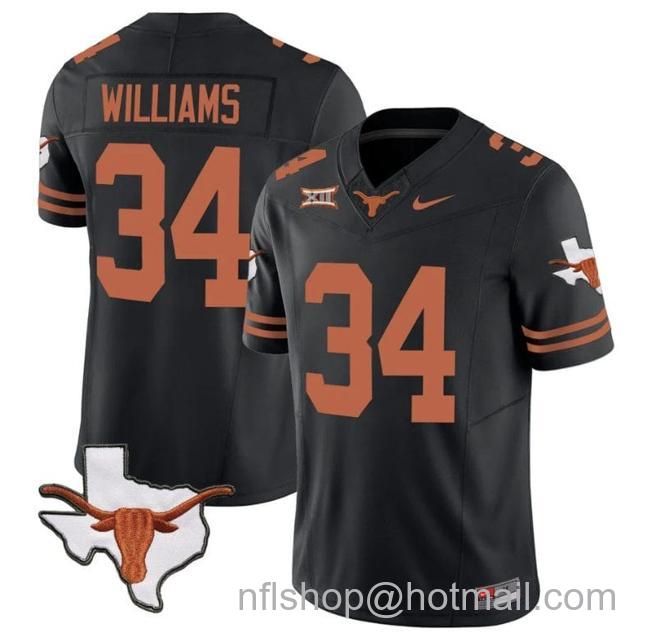 Men's Ricky Williams Jersey #34 Texas Longhorn Vapor Limited College Football Black