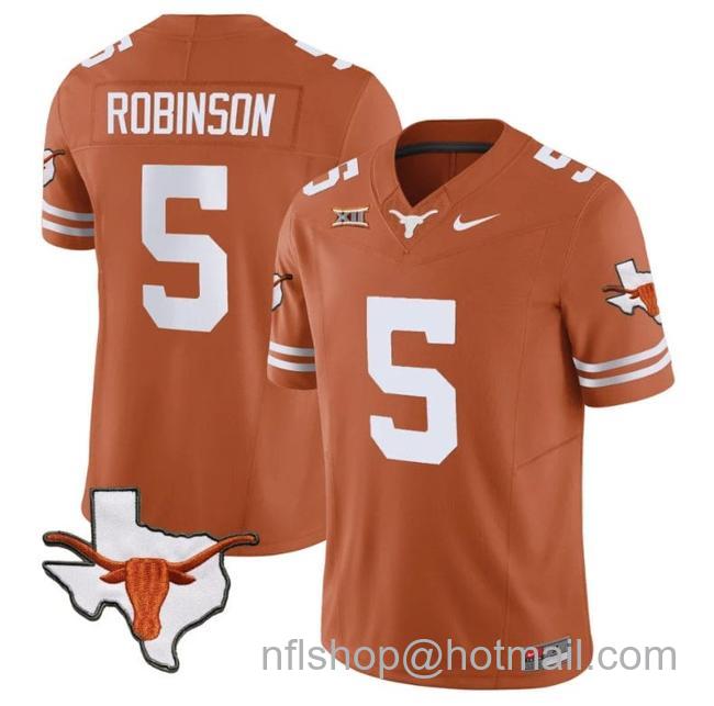 Men's Bijan Robinson Jersey #5 Texas Longhorn Vapor Limited College Football Texas Orange