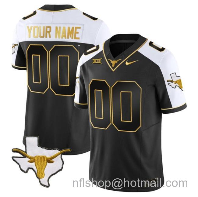 Men's Custom Texas Longhorn Jersey Name and Number Gold Vapor Limited College Football Alternate