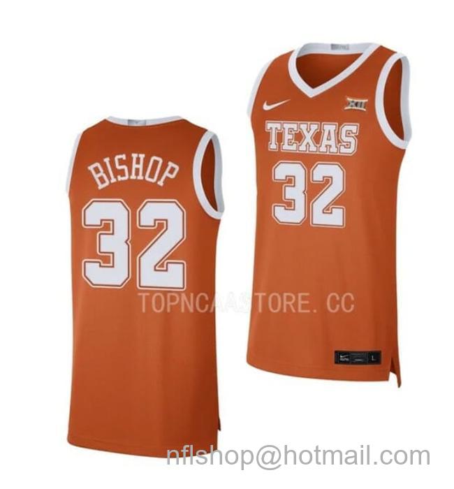 Nike Men's #32 Christian Bishop Jersey Texas Longhorns College Basketball Jerseys Orange Limited