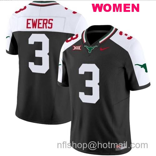 Women's Quinn Ewers Jersey #3 Texas Longhorns Mexico Vapor College Football Black Alternate