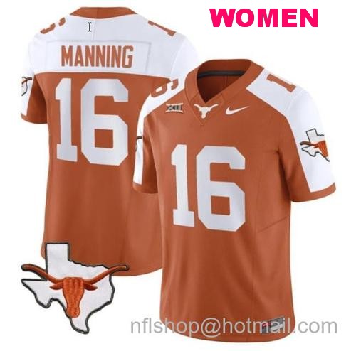 Women's Arch Manning Jersey #16 Texas Longhorn Vapor Limited College Football Alternate