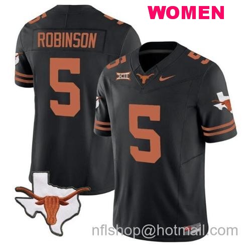 Women's Bijan Robinson Jersey #5 Texas Longhorn Vapor Limited College Football Black