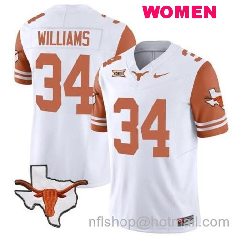 Women's Ricky Williams Jersey #34 Texas Longhorn Vapor Limited College Football Orange Sleeves