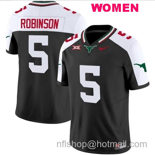 Women's Bijan Robinson Jersey #5 Texas Longhorns Mexico Vapor College Football Black Alternate