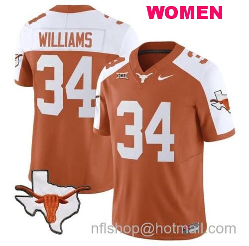 Women's Ricky Williams Jersey #34 Texas Longhorn Vapor Limited College Football Alternate