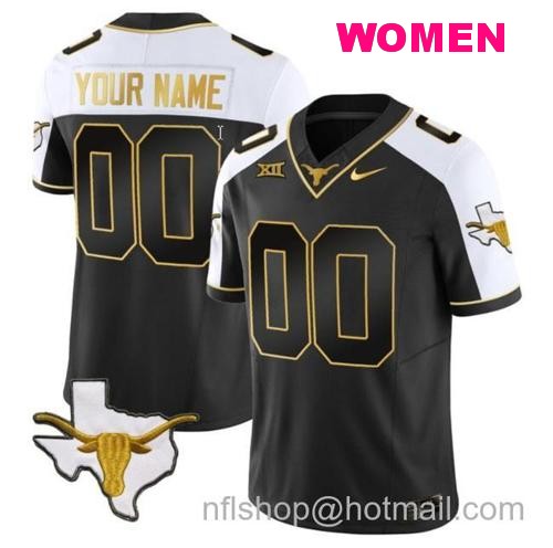 Women's Custom Texas Longhorn Jersey Name and Number Gold Vapor Limited College Football Alternate