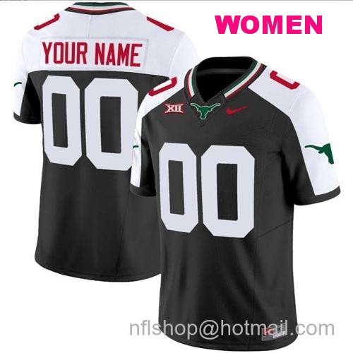 Women's Custom Texas Longhorns Jersey Name and Number Mexico Vapor College Football Black Alternate