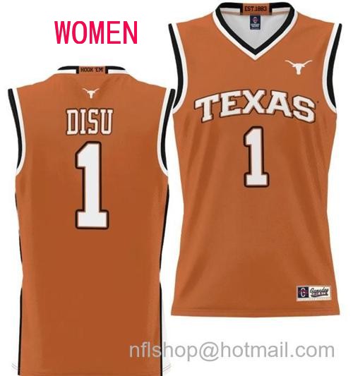 Women's Dylan Disu Jersey #1 Texas Longhorns NIL College Basketball Lightweight Orange