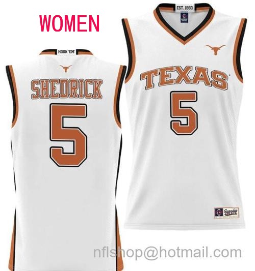 Women's Kadin Shedrick Jersey #5 Texas Longhorns NIL College Basketball Lightweight White