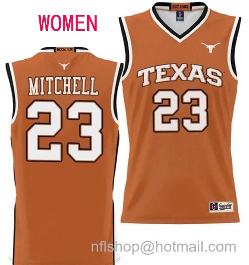 Women's Dillon Mitchell Jersey #23 Texas Longhorns NIL College Basketball Lightweight Orange