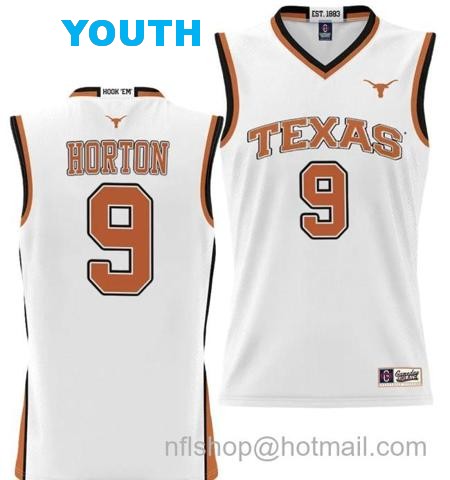 Youth Ithiel Horton Jersey #9 Texas Longhorns NIL College Basketball Lightweight White