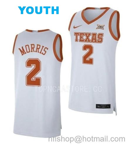 Youth #2 Arterio Morris Jersey Texas Longhorns College Basketball Jerseys White