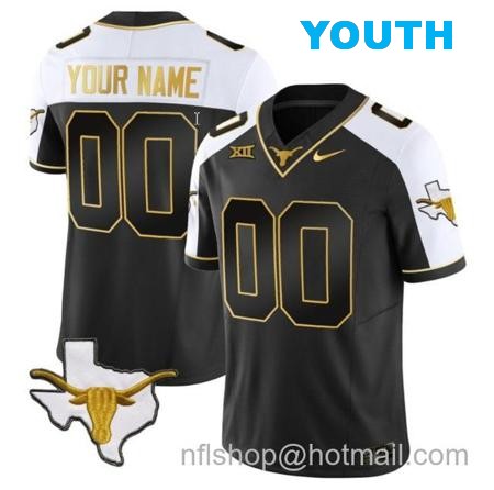 Youth Custom Texas Longhorn Jersey Name and Number Gold Vapor Limited College Football Alternate