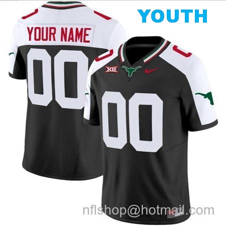 Youth Custom Texas Longhorns Jersey Name and Number Mexico Vapor College Football Black Alternate