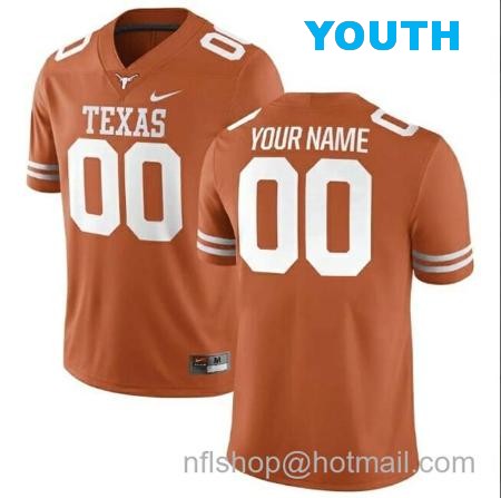 Youth Custom Texas Longhorns Football Jersey Orange