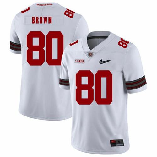 Youth Nike Ohio State Buckeyes #80 Noah Brown Football Jersey Diamond White