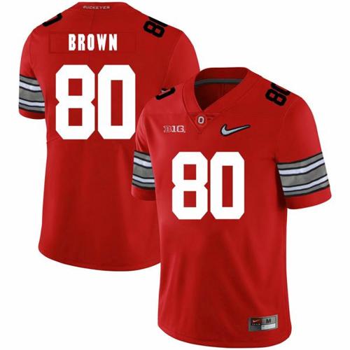 Youth Nike Ohio State Buckeyes #80 Noah Brown Football Jersey Diamond Red