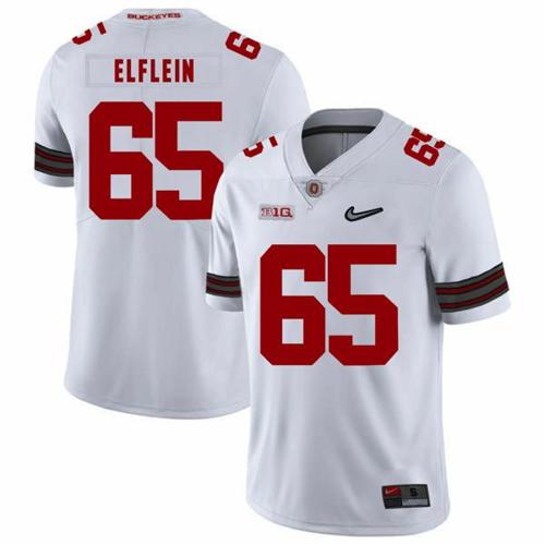 Youth Nike Ohio State Buckeyes #65 Pat Elflein Football Jersey Diamond White