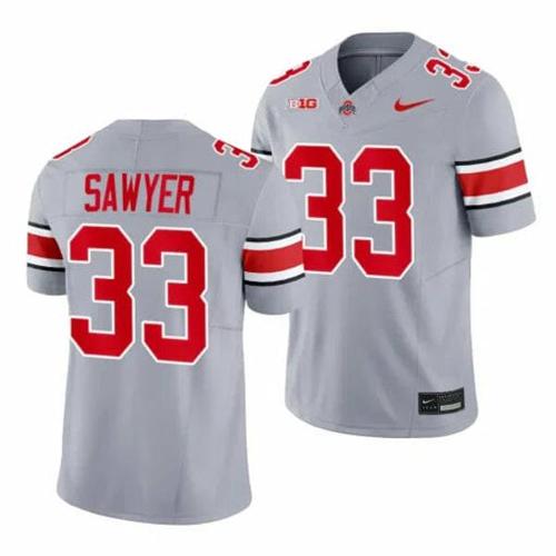 Youth Nike Ohio State Buckeyes Jack Sawyer Jersey #33 College Football Game Gray