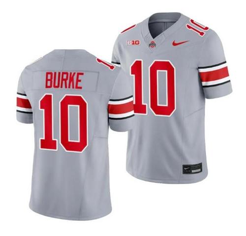 Youth Nike Denzel Burke Jersey Ohio State Buckeyes #10 2023 Alternate Gray Limited Football