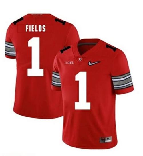 Youth Nike Ohio State Buckeyes #1 Justin Fields College NCAA Football Diamond Jersey Red