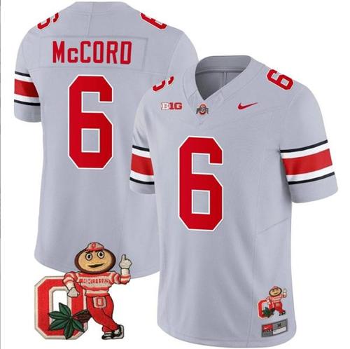 Youth Nike Kyle Mccord Jersey #6 Ohio State Buckeyes Mascot Patch College Football Gray