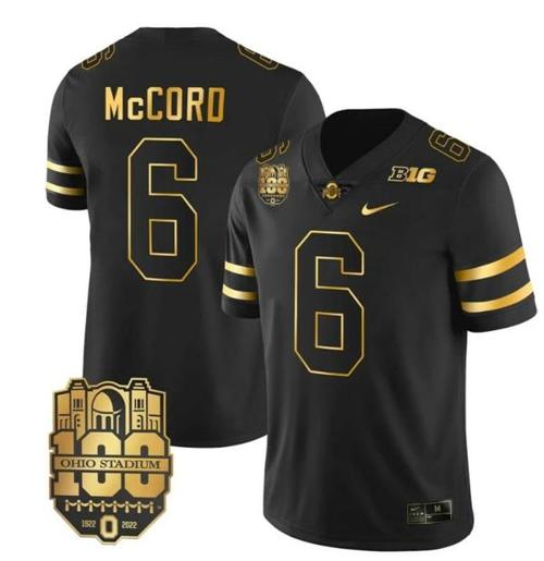 Youth Nike Ohio State Buckeyes Kyle McCord Jersey #6 College Football Stitched Black Gold