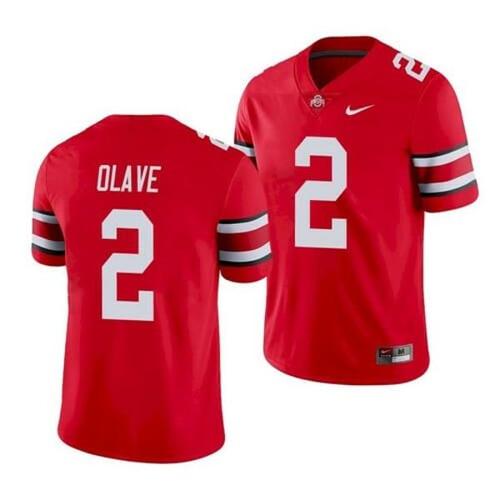 Youth Nike Ohio State Buckeyes #2 Chris Olave Jersey College Football Jersey Red Stitched