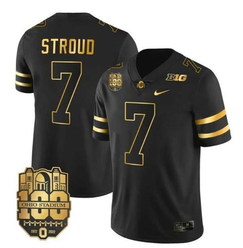 Youth Nike Ohio State Buckeyes CJ Stroud Jersey #7 College Football Stitched Black Gold