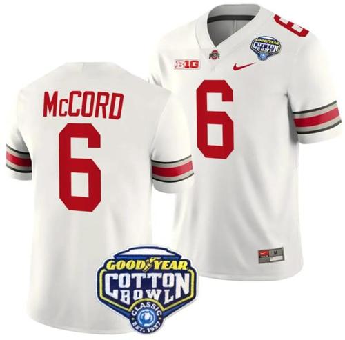 Youth Nike Kyle McCord Jersey #6 Ohio State Buckeyes Cotton Bowl Patch 2023 Football White