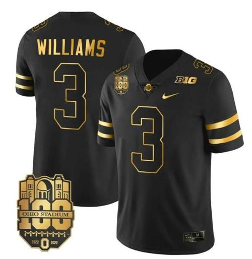 Youth Nike Ohio State Buckeyes Miyan Williams Jersey #3 College Football Stitched Black Gold