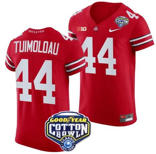 Youth Nike JT Tuimoloau Jersey #44 Ohio State Buckeyes Cotton Bowl Patch 2023 Football Scarlet