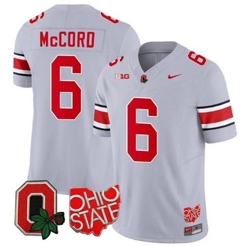 Youth Nike Kyle Mccord Jersey #6 Ohio State Buckeyes College Football Stitched Logo Patch Gray