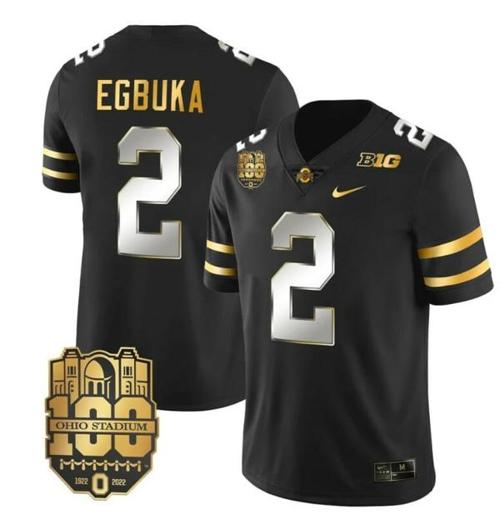 Youth Nike Ohio State Buckeyes Emeka Egbuka Jersey #2 College Football Stitched Black Limited