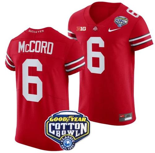 Youth Nike Kyle McCord Jersey #6 Ohio State Buckeyes Cotton Bowl Patch 2023 Football Scarlet