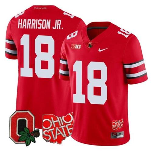 Youth Nike Marvin Harrison Jr Jersey #18 Ohio State Buckeyes College Football Stitched Scarlet