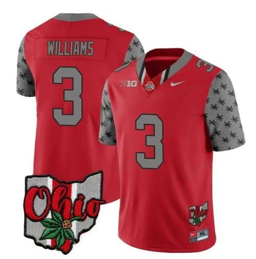 Youth Nike Ohio State Buckeyes Miyan Williams Jersey #3 College Football Stitched Alternate 2023 Red