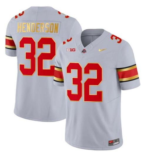 Youth Nike Ohio State Buckeyes TreVeyon Henderson Jersey #32 College Football Stitched Gold Trim