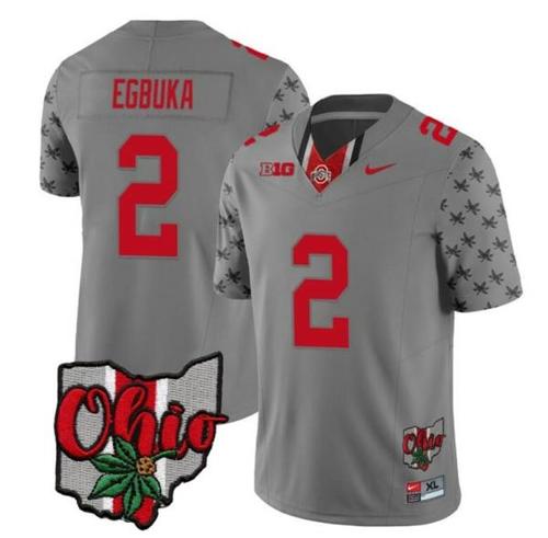 Youth Nike Ohio State Buckeyes Emeka Egbuka Jersey #2 College Football Stitched Alternate 2023 Gray