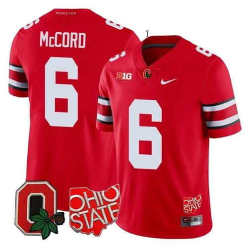 Youth Nike Kyle Mccord Jersey #6 Ohio State Buckeyes College Football Stitched Logo Patch Scarlet