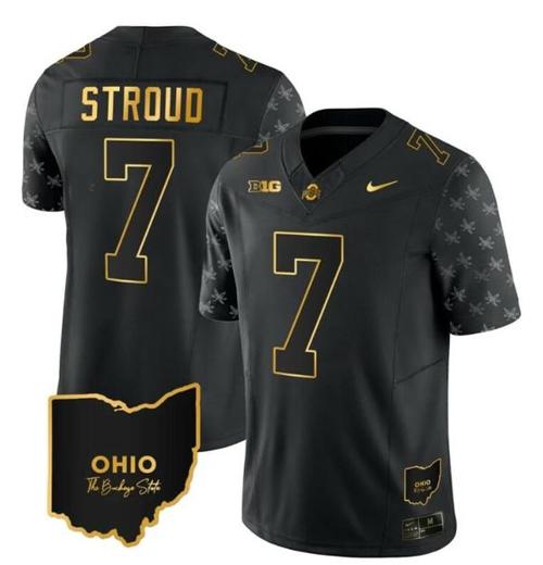 Youth Nike Ohio State Buckeyes CJ Stroud Jersey #7 College Football Stitched Alternate Black Gold