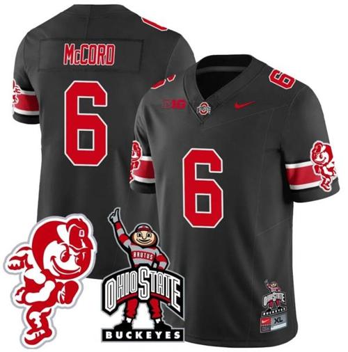 Youth Nike Kyle McCord Jersey #6 Ohio State Buckeyes Football Stitched Brutus Buckeye Patch Black