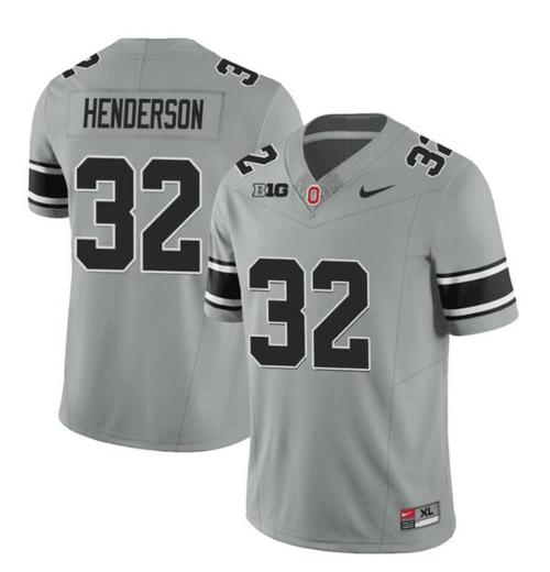 Youth Nike Ohio State Buckeyes Treveyon Henderson Jersey #32 College Football Stitched Black Gray