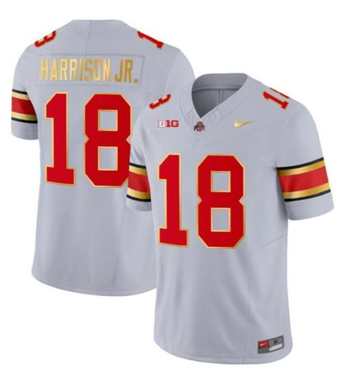 Youth Nike Ohio State Buckeyes Marvin Harrison Jr Jersey #18 College Football Stitched Gold Trim