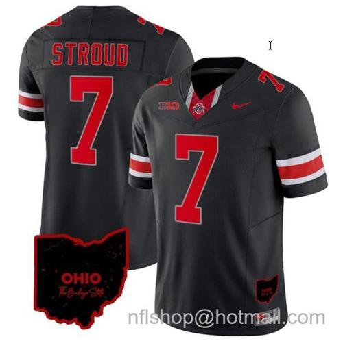 Youth Nike CJ Stroud Jersey #7 Ohio State Buckeyes College Football Stitched Vapor Limited Ohio Patch Gray