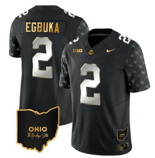 Youth Nike Ohio State Buckeyes Emeka Egbuka Jersey #2 College Football Stitched Alternate Black Limited